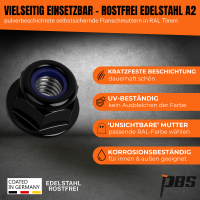 Sechskantmutter selbstsichernd mit Flansch | DIN6926 | Edels